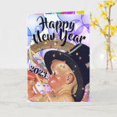 Carte de vœux pliée (Fleur jaune)