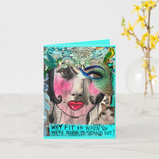 Carte de voeux pliée (Fleur jaune)