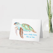 Carte de vœux pliée 5x7 Tortue Personnalisée (Devant)