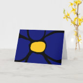 Carte de vœux pliée à fleur bleue (Fleur jaune)