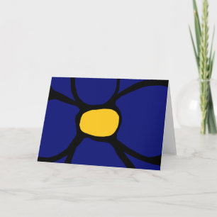 Carte de vœux pliée à fleur bleue