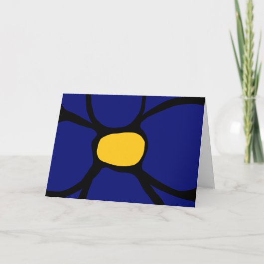 Carte de vœux pliée à fleur bleue (Devant)