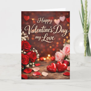 Carte de vœux pliée « À jamais votre Saint-Valenti
