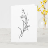 Carte de voeux pliée à la feuille de neige tirée à (Fleur jaune)