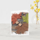 Carte de vœux pliée à l'automne (Fleur jaune)