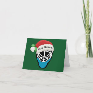 Carte de vœux pliée à motif de masque de hockey