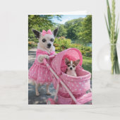 Carte de vœux pliée Amour de chiot (Devant)