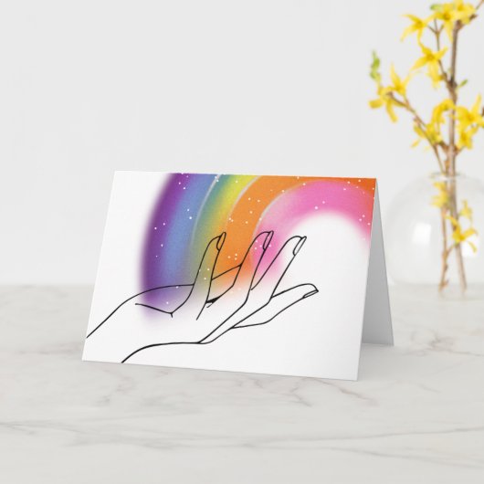 Carte de vœux pliée amour et lumière (Fleur jaune)