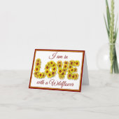 Carte de vœux pliée amour tournesol (Devant)