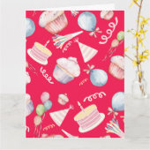 Carte de voeux pliée Anniversaire blanche (Fleur jaune)