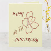 Carte de voeux pliée : Anniversaire Mariage 49E (Fleur jaune)