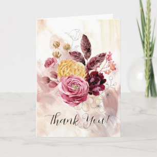 Carte de voeux pliée aquarelle Floral Arrangement