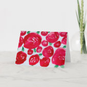 Carte de vœux pliée aquarelle Roses rouges (Devant)