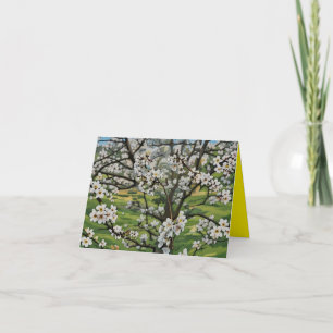 Carte de voeux pliée Arbre en fleurs