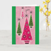 Carte de voeux pliée Arbres vintages (Fleur jaune)