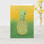 Carte de vœux pliée Art Pineapple (Fleur jaune)
