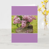 Carte de vœux pliée au lilas printanier (Fleur jaune)