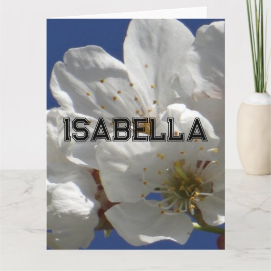 Carte de voeux pliée aux fleurs blanches mignonnes (Devant)