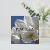 Carte de voeux pliée aux fleurs blanches mignonnes (Debout devant)