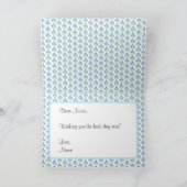 Carte de voeux pliée aux fleurs de crocus bleu (Intérieur)