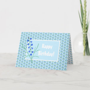 Carte de vœux pliée aux fleurs de Crocus Bleu
