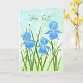 Carte de vœux pliée aux fleurs d'Iris (Fleur jaune)