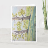 Carte de vœux pliée avec aquarelle originale (Devant)