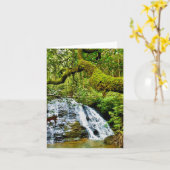 Carte de voeux pliée avec cascade (Fleur jaune)