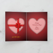 Carte de vœux pliée avec cœur de la Saint-Valentin (Intérieur)
