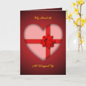 Carte de vœux pliée avec cœur de la Saint-Valentin (Fleur jaune)