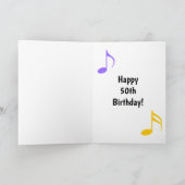 Carte de vœux pliée avec des notes de musique pour (Intérieur)