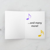 Carte de vœux pliée avec des notes de musique pour (Intérieur)