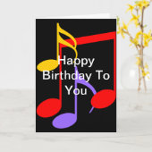 Carte de vœux pliée avec des notes de musique pour (Fleur jaune)