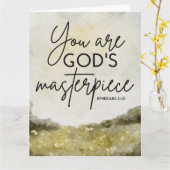 Carte de vœux pliée avec Écriture  (Fleur jaune)