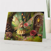 Carte de voeux pliée avec Fée de jardin (Devant)