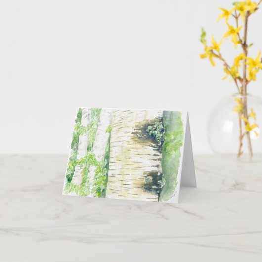 Carte de voeux pliée avec illustration originale (Fleur jaune)