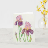 Carte de voeux pliée avec illustration originale (Fleur jaune)