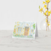 Carte de voeux pliée avec illustration originale (Fleur jaune)