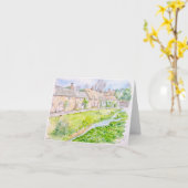 Carte de voeux pliée avec illustration originale (Fleur jaune)