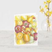 Carte de voeux pliée avec illustration originale (Fleur jaune)