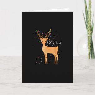 Carte de vœux pliée avec lumière de Noël Oh Deer P