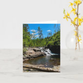 Carte de voeux pliée avec motif cascade (Fleur jaune)