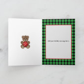 Carte de vœux pliée avec ours en peluche (Intérieur)