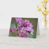 Carte de voeux pliée avec photo de fleur lilas (Fleur jaune)