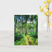 Carte de voeux pliée avec photo de forêt (Fleur jaune)