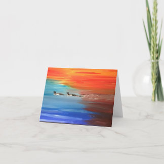 Carte de voeux pliée avec photo de Loons