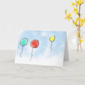 Carte de vœux pliée Avril Ballons (Fleur jaune)