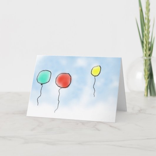 Carte de vœux pliée Ballons d'avril (Devant)