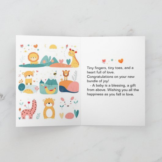 Carte de vœux pliée bébé (Intérieur)