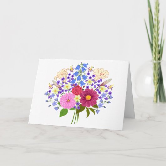 Carte de vœux pliée blanche Blumenstrauss (Devant)